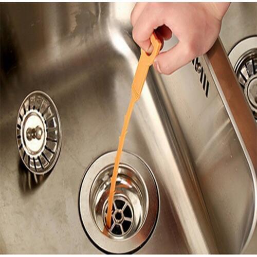 10PCS 52CM Hair cleaner, sink anti-blocking cleaning hook, sewer, toilet flusher