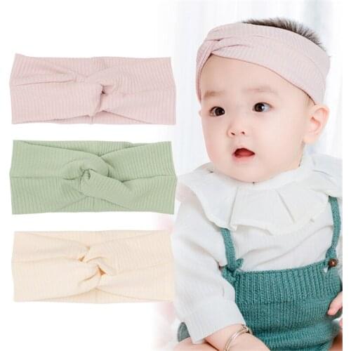 10pcs/lot Kids Headband Cross Top Knot Elastic Hair Bands Soft Solid Girls Hairband Hair Accessories Twisted Knotted Headwrap