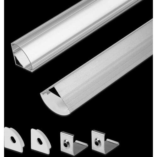 2-30pcs / lot V Style 45 degree angle aluminum profile 0.5M for 3528 5050 5630 LED strips channel For led aluminum channel