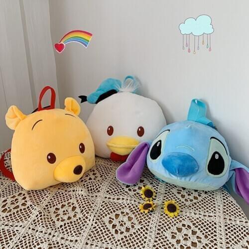 3pcs/Set Cartoon Blue Stitch Plush Backpack Cute Stitch Backpacks Kids Stuffed Plush Dolls Bear Bags Duck Soft Christmas Gift