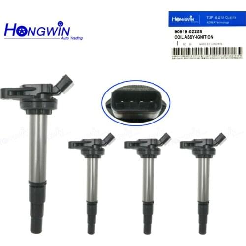 4 Pcs/Set 90919-02258 Ignition Coils For Toyota Corolla Prius Lexus CT200h 2ZRFE 1.8L 9091902258 90919 02258