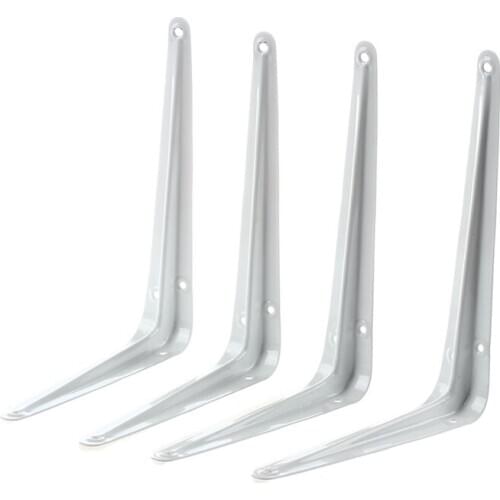 4pcs Wall Furniture Shelf Brackets Braces Iron White 15x20cm