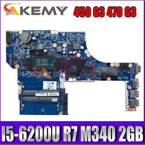 Akemy I5-6200U R7 M340 2GB For HP ProBook 450 G3 470 G3 Motherboard DAX63CMB6C0 8555562-001 Mainboard 100% TESTED