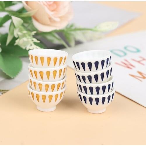 Hot sale 4pcs Miniature Bowl Dish Round 1/12 Scale Doll House Kitchen Dinning Accessory