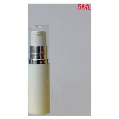 5ML white airless vacuum bottle with silver collar transparent lid for serum foundation lotion COSMETIC packing