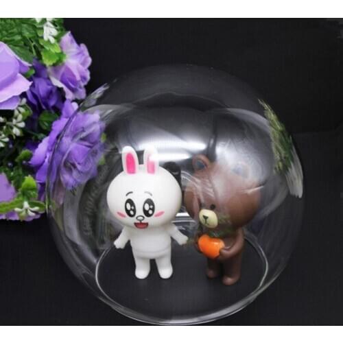 Free Shipping 4pcs/pack Diameter=12cm Middle Size Round Glass Cake Dome Glass Toys Cover Home Wedding Decoration Friend Gift