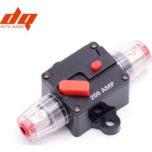 80A - 200A Car Fuse Box Audio Amplifier Circuit Breaker Manual Reset Fuse Holder for System Protection Boat Fuse Block Blade 4GA