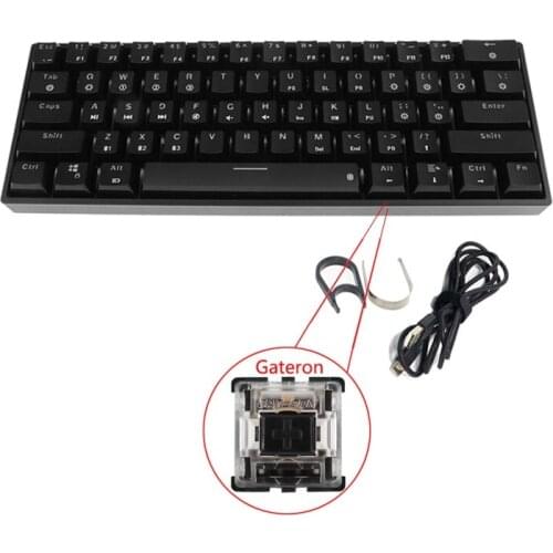 RGB Backlit Bluetooth 5.0 Wireless Dual Mode Mechanical Keyboard,61 Gateron Keys