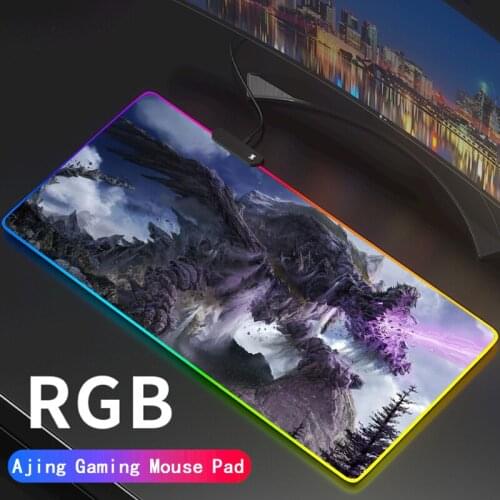 Anime Dragon RGB Large Gaming Mouse Pad LED Lighting Mousepad Gamer Computer Desk Mat Pad Support DIY