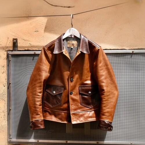 CD2103 Read Description! Cidu Asian Size Mens Cossack Riders Slim Vintage Genuine Italian Tuscany Cow Leather Jacket