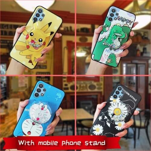 Foothold Kickstand Phone Case For Samsung Galaxy A32 4G/A32 LTE/SM-A325F Back Cover Fashion Design TPU Cover