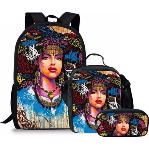 Colorful girls Lady Custom pattern Girls School Bags for Kids 3pcs School Bag Set Children Bookbags Students School Rucksack