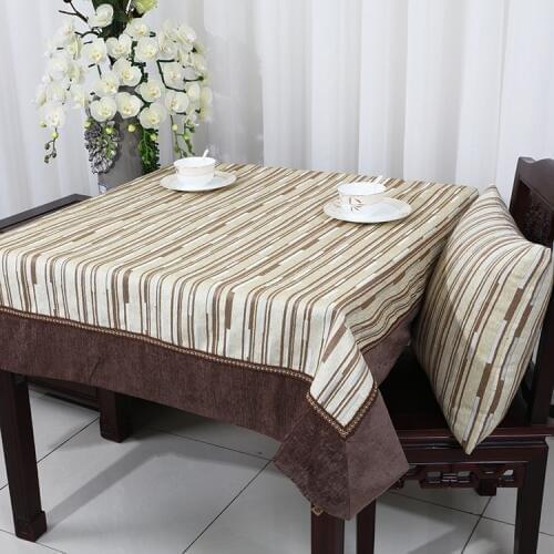 Decorative Striped Table Cloths for Dining Table Chenille Fabric Tablecloth Modern Simple Christmas Table Cover