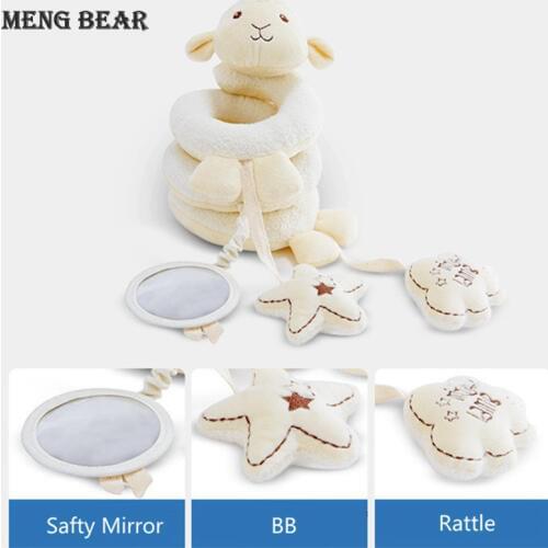 Newborn Baby Toys Rattle Cartoon Animal Sheep Plush Toy Stroller Bed Hanging Rattles Educational For 0-12 Months Baby Infant Toy