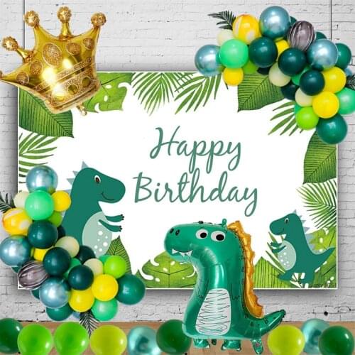 Dinosaur Party Supplies Little Dino Party Decoration Set Balloon Garland With Backdrop For Kids Birthday Party Baby Shower Decor