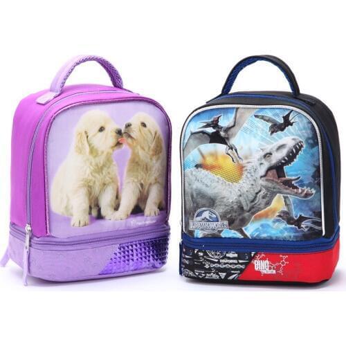 Branded thermal cartoon dog cute printing picnic cooler lunch bag insulated cool handbags ice pack thermo food lunch box for kid
