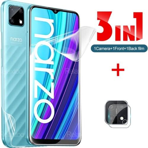 3 in1 Front+Back Hydrogel Film For Oppo Realme Narzo 30A C25 On Realmi 30 25 A C Relme25 Narzo30a Protector Phone Camera Glass