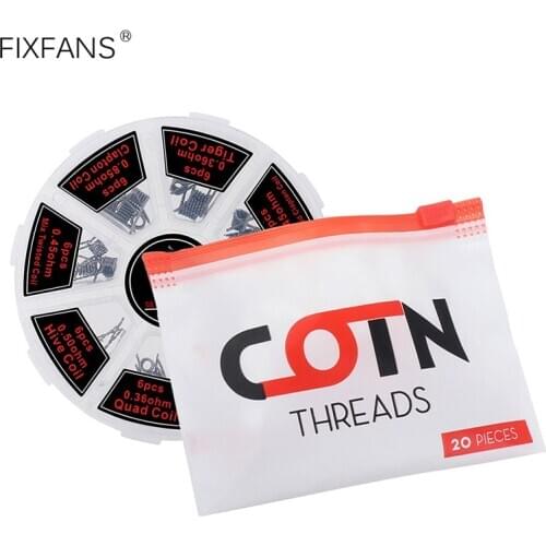 8 in 1 Prebuilt Coil with Vape Cotton Threads Alien Fused Clapton Mix Flat Twisted Hive Tiger Quad Premade Coils for RDA RTA