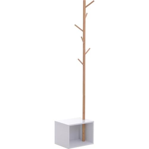 HOMCOM hallstand stand with Zapatero Hanger Tree Type Modern 6 down hooks 40x30x180 cm