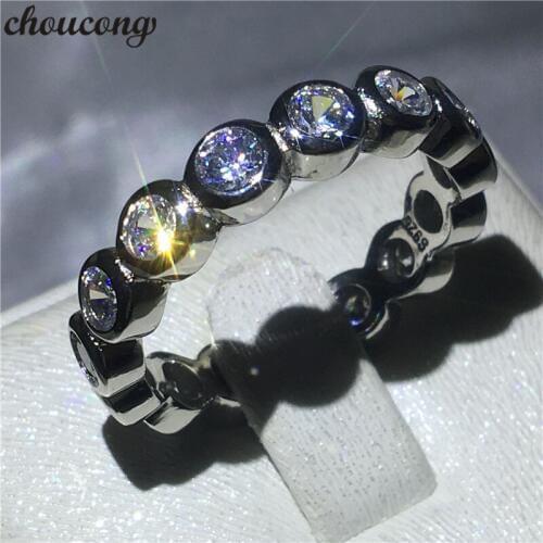 Choucong Fine Finger Ring 5A Zircon Sona Cz 925 Sterling Silver Engagement Wedding Band Rings for women Bridal Jewelry