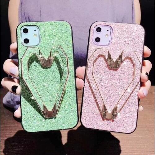 Leather Glitter iPhone 11 Pro Mobile Phone Shell Lovely Bracket XS Max for Apple 8 plus Women XR