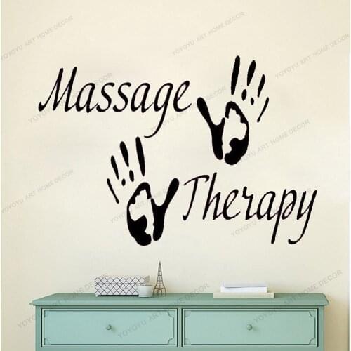 Massage Therapy Vinyl Decal Spa Shop Interior Signboard Wall Sticker Health Salon Glass Case Symbol Mural Print Business yw-639