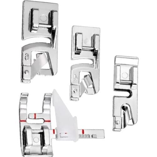 LMDZ Sewing Machine Hemming Foot Kit with Adjustable Guide Sewing Machine Presser Foot, Hemming Foot Kit Snapping for Machine