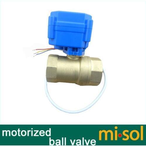 Misol / 1pcs of Motorized ball valve brass, G1" DN25 BSP reduce port, 2 way, CR02, electrical valve