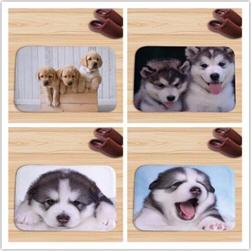 Lovely Animal Dog Indoor Flannel Door Floor Mat Carpets Rug Tapete Gifts for Pet Home Decor