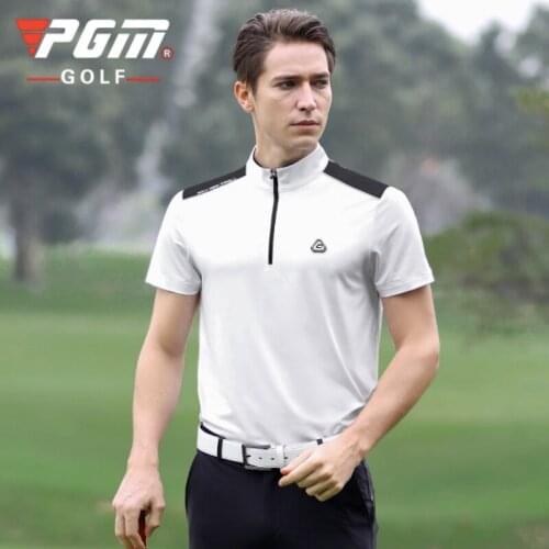 PGM Golf Men Short Sleeve T-Shirts Summer Clothing Match Ball Suit Mens Polo Shirt Quick Drying Breathable YF255 Wholesale