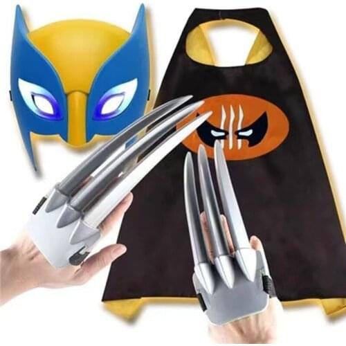 X-Men Origins: Wolverin Wearable Wolverines Claws Cloak Mask Figure Toys For Kids Weapons Props Halloween Cosplay Decoration