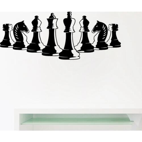 Chess Pieces Wall Decal Bedroom Decor Strategy Board Game Interior Vinyl Mural Art Wall Sticker Home Room Wall Decoration