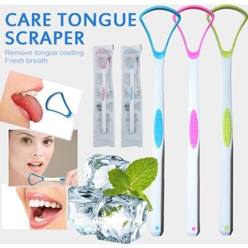 2020 new Tongue Scraper Oral Tongue Cleaner Brush Fresh Breath Cleaning Coated Tongue Toothbrush Oral Hygiene Care Tools