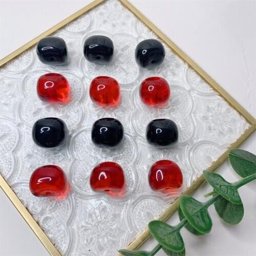 New style 50pcs/lot color print Cherry fruit shape resin Half hole beads diy jewelry earring/garment pendants accessory