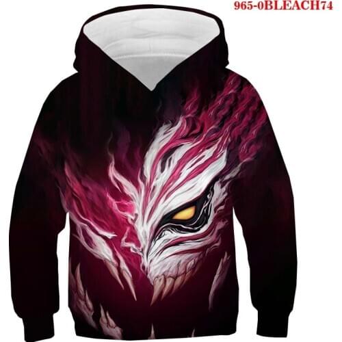 BLEACH Children Hoodie Sweatshirt Kids Boys Girls Kids Cosplay Anime Cartoon Hip Hop Streetwear Pullover 3d Hoodies Tops Coats