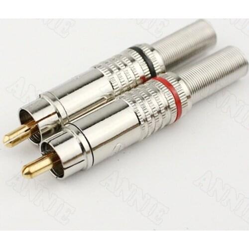 100pcs/lot Gold Plated RCA Socket Welding Audio And Video Plug AV Wiring