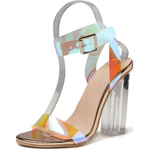 Transparent Pvc Jelly Sandals Open Toed High Heels Pumps Women Shoes Ladies Party Shoes Heels Wedding Shoes Talon Femme 2021