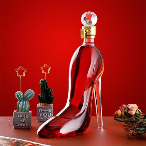 Luxury High Heels Shape Decanter Luxurious Crystal Red Wine Brandy Champagne Glasses Decanter Bottle Bar Nightclub Drinking