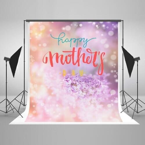 VinylBDS 10x10ft Happy Mothers Day Photography Backdrop Flower Romantic Background Stage Sparkle Photo Background