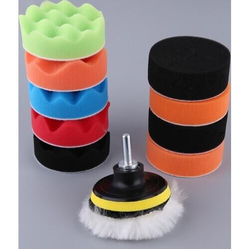 WY-3012-3/4/5/6/7 Inch 12pcs/set Universal Car Polishing Pad Set M14 Cleaning Polish Sponge Wheel Set Car Styling Tools
