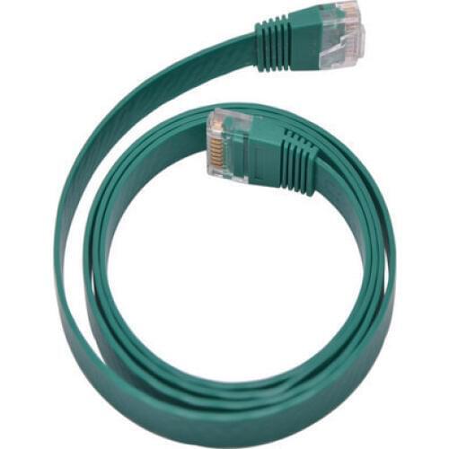 10pieces Internet LAN Wire Cat5e Network Ethernet Patch Flat Cable Green Color Flat Rj45 Cable 1M