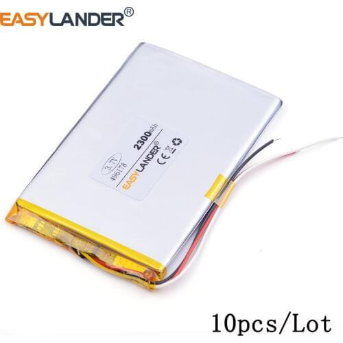 10pcs /Lot 3-Wire 496178 2500mAh 3.7v lithium Li ion polymer rechargeable battery For tablet pc cell phone POWER BANK PIPO MIUI