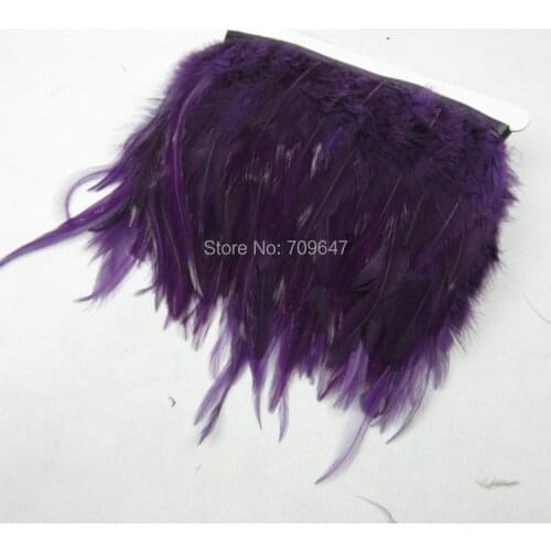 10Yards/lot!4-6inches 10-15cm height, Rooster Trim, PURPLE Rooster Neck Hackle Feather Trim,Rooster Trim,feathers for crafts