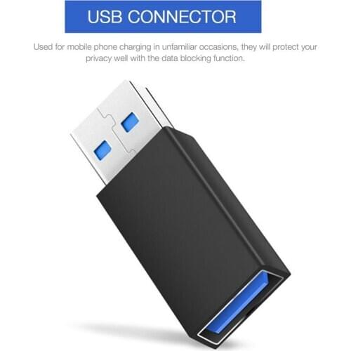 2Pcs USB 3.0 Data Blocker Protects Phone & Tablet From Public Charging Stations Phone Privacy Protection Equipment USB Adapter