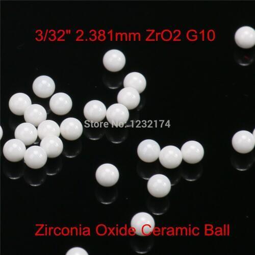 3/32" 2.381mm ZrO2 Zirconia Oxide Ceramic Ball G10 100pcs for valve ball,bearing, homogenizer,sprayer,pump 2.381mm ZrO2 ball