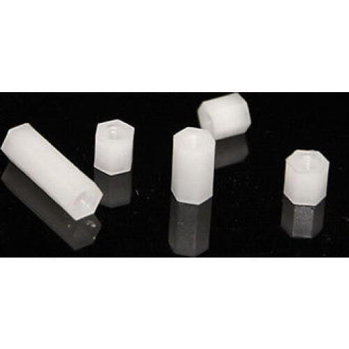 50pcs M4X10mm Nylon Hexagonal Pillar Nut Tapped Spacer