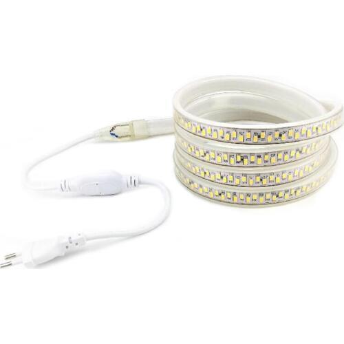 5730 LED Strip Light 220V 240V Flexible Ribbon with European Standard Power Plug 1m 2m 3m 4m 5m 7m 8m 9m 10m Warm / Cold White