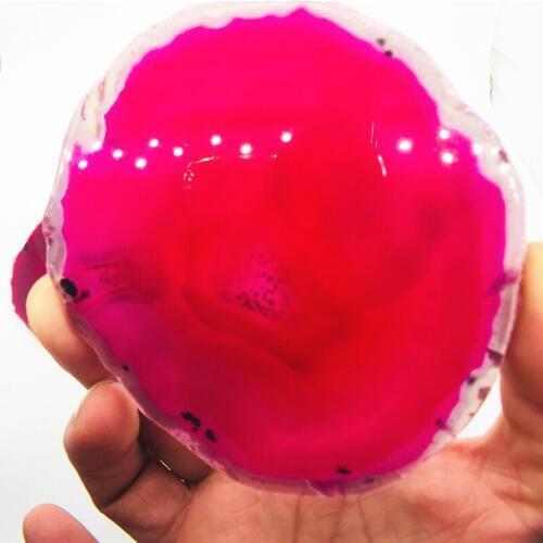 8cm High quality natural red quartz crystal AGATE SLAB Geode Slice Crystal Mineral Coaster From Madagascar