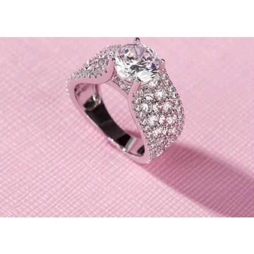 925 Silver Rings For Women Multilayer Cubic Zirconiat Diamond Fashion Jewelry Bridal Wedding Engagement Ring Accessory