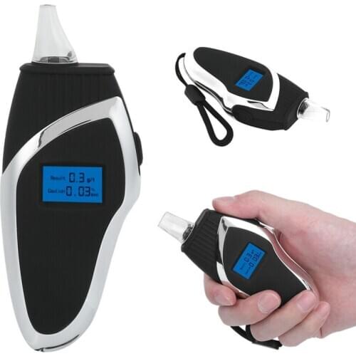 Alcohol Breath Tester with mouthpieces Breathalyzer Analyzer Detector Test Keychain Breathalizer Breathalyser Device